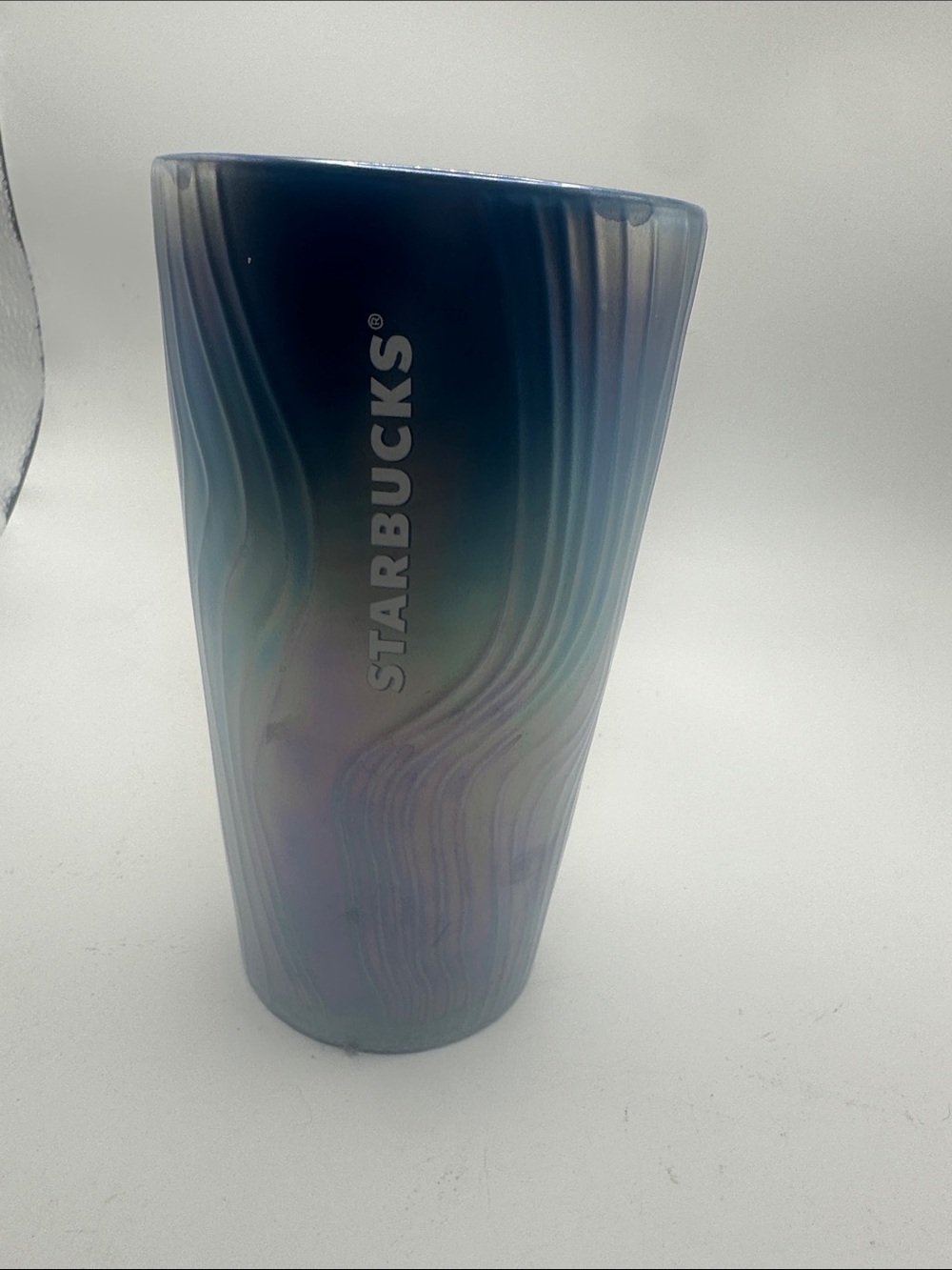 Starbucks Iridescent Blue-Green Swirl Tumbler